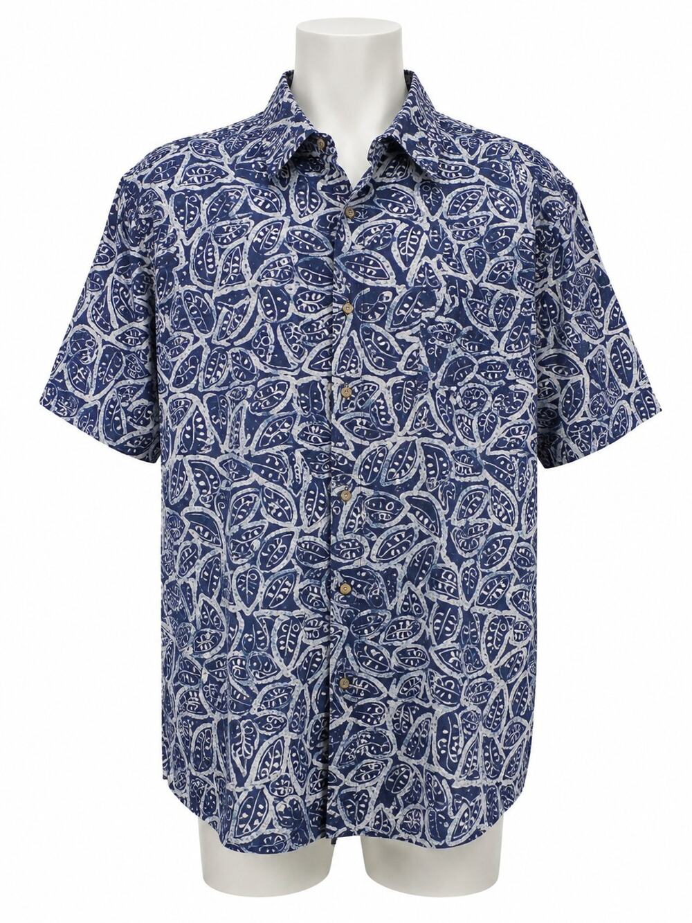 Himalaya Outfitters Shirt Floral Mens Sz XLT Blue White